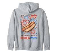You Look Like the 4th of Luglio Hotdog Divertente Patriotic Retro Felpa con Cappuccio