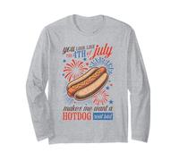 You Look Like the 4th of Luglio Hotdog Divertente Patriotic Retro Maglia a Manica