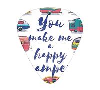 You Make Me Happy Camper Trailer Plettro per chitarra avanzato 12 pezzi Tre spessori per basso, chitarra elettrica, borsa per chitarra acustica