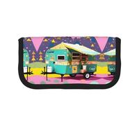 You Make Me Happy, piccolo astuccio per matite con rimorchio, semplice astuccio estetico, portapenne da ufficio, Nero , Taglia unica, Organizer per borse