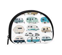 You Make Me Happy Trailer Print Mini portamonete con cerniera - Piccolo portafoglio per donne e uomini, organizer compatto da viaggio per denaro, Nero , Taglia unica