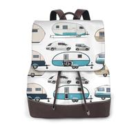 You Make Me Happy Trailer Print Zaino da donna impermeabile antifurto leggero PU moda pelle nylon scuola borsa a tracolla zaino da viaggio, Nero , Taglia unica