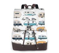 You Make Me Happy Trailer Print Zaino da donna impermeabile antifurto leggero PU moda pelle nylon scuola borsa a tracolla zaino da viaggio, Nero , Taglia unica