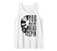 You Make My Head Spin, Teschio Gotico da Collezione di Dischi Vintage Canotta