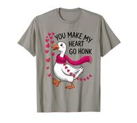 You Make My Heart Go Honk Cute Goose Valentine Love Hearts Maglietta