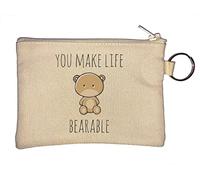 You Make My Life Bearable - Portamonete a forma di orsetto, colore: Beige