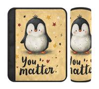 You Matter - 2 imbottiture per tracolla a forma di pinguino, per alleviare lo stress al collo e alle spalle, cuscino per cintura di sicurezza per auto