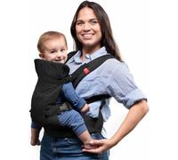 YOU+ME Marsupio Ergonomico Neonato 4 in 1 - Porta Bebè per Tutte le Necessità - Anteriore e Posteriore - Include Bavaglino 2 in 1 - Fascia per Neonati da 3,6 a 14,5 kg (Black Mesh)