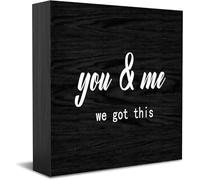 You & Me We Got This cartello decorativo divertente scatola di legno per ufficio cartello casa ufficio decorazione rustica casa quadrata scrivania segno decorativo per mensola 12,7 x 12,7 cm