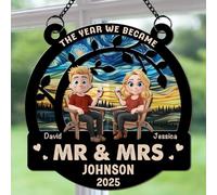 You & Me We Got This personalizzato Suncatcher, personalizzato per coppia, regalo di compleanno per lui per lei per marito per moglie, decorazione da appendere alla finestra di nozze