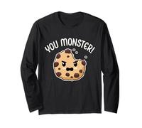 You Monster! Cookie Eater Carino Kawaii Biscotti Love Dolci Maglia a Manica