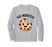 You Monster! Cookie Eater Carino Kawaii Biscotti Love Dolci Maglia a Manica