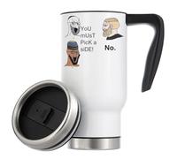 You Must Pick a Side NO. Meme apolitical - Tazza termica da viaggio isolata sottovuoto, 480 ml, colore: bianco