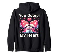 You Octopi My Heart Kawai Octopus Hug Valentines Day Octopus Felpa con Cappuccio