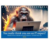 You really think you are an IT expert (Desk Calendar 2026 DIN A5 landscape), CALVENDO 12 Month DeskCalendar: Beastly funny calendar for all IT experts or think they are