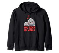 You Rock My World, Grazioso Design con Pietre Felpa con Cappuccio
