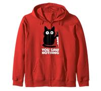 You Saw Nothing X Angry Cat - Horror Cats Halloween Gatto Felpa con Cappuccio