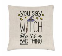 You Say Strega Come It's A Bad Cosa Copricuscino Cuscino Scherzo Divertente