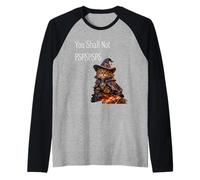 You Shall Not PSPSPSPS, Cute Wizard Costume Cat Maglia con Maniche Raglan