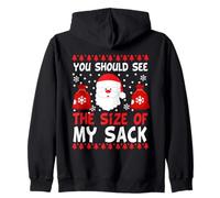 You Should See The Size of My Sack Funny Santa Christmas Felpa con Cappuccio