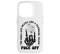 You Smell Like Drama a Headache Go Away F Off Middle Finger Custodia per iPhone 14 Pro