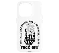 You Smell Like Drama a Headache Go Away F Off Middle Finger Custodia per iPhone 15 Pro