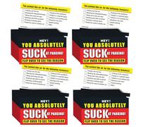 You Suck At Parking Cards 50 Pezzi,5x9 cm Etichette Finte Scherzo | Cartelli Multimotivo per Scherzo Proprietà Garage Uomini Donne