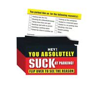 You Suck at Parking Cards, Pack 50 Bad Parking Cards Scherzi divertenti per gli amici, 2 X 3.5 ? Carte divertenti per violazione del parcheggio con motivi di violazione multipli