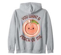You Want A Peach of Me Carino Kawaii Pesca Peachy Food Pun Felpa con Cappuccio