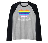 You Will Have To Go Through Me Vintage Love LGBTQ Trans Ally Maglia con Maniche Raglan