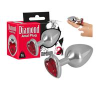 PLUG ANAL IN ALLUMINIO con gemma decorativa a forma di cuore MEDIUM- you2toys