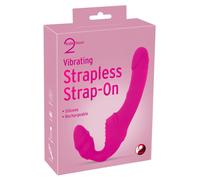 You2Toys - Double2Teaser - vibratore strap-on senza imbracatura (rosa)