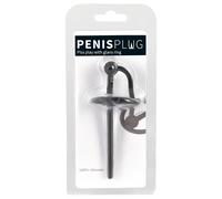 Plug Uretrale in Silicone con Anello di Supporto Glanico (Nero)