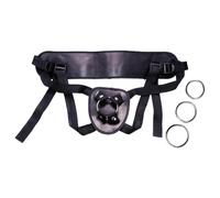 Mutandine Universali Regolabili per Strap-On in Finta Pelle Nera