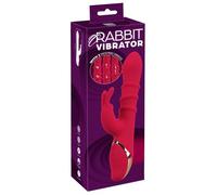 Vibratore con Anelli Mobili e Stimolatore Clitorideo a Forma di Coniglio You2Toys (rosso)