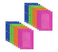 Youbones 16 confezioni di 3 anelli matita, sacchetto rilegatore, multicolore, astuccio, trasparente, per esigenze scolastiche, ufficio