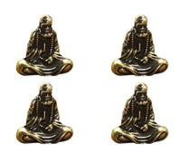 Youbones 4 statuette retrò in ottone Buddha Mini Statua Bodhidharma da scrivania, decorazione artistica, regali in miniatura