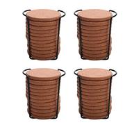 Youbones 48 sottobicchieri in sughero con labbro per assorbenti, spessi, rustici piattini con supporto resistente all'acqua e all'acqua, sottobicchieri rotondi riutilizzabili per bar in vetro