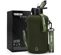 Youcan Plato Trinkflasche 2l Mit Strohhalm und Ärmel,Wasserflasche 2 Liter,5 liter Trinkflasche Sport,Gym Flasche, Fitness Gallon Water Bottle,Trinkflasche BPA Frei,Flasche Für Kohlensäure