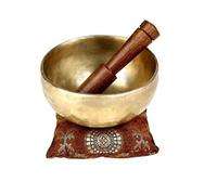 YouCan - Set di campane tibetane di grandi dimensioni, fatto a mano, con cuscino (cuscino) e bastone (mazza) - ciotola di canto per meditazione.