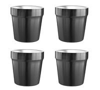 Youda Bicchieri in Acciaio Inox Set di 4 Nero - Tazze Termiche Impilabili per Caffè, Tè e Birra - Ideali per Viaggi, Escursioni, Campeggio e Uso Quotidiano -175ml (6oz) -Resistente a Graffi e Condensa