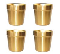 Youda Bicchieri in Acciaio Inox(Set di 4, Oro) Impilabili, Tazza da caffè/Tazza da tè/Bicchieri da Birra per Abbattere, Per i viaggi, Outdoor, Camping e tutti i giorni, 6oz(175ml)