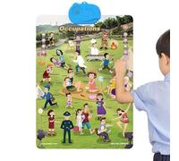 Youding Cartello con suono interattivo, materiali educativi, poster per aula primaria, per apprendimento di vocabolario e pianoforte, a casa, aula, scuola, interno e