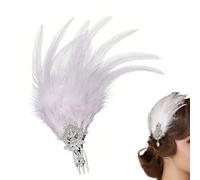 Youding Copricapo Flapper Copricapo vintage piumato | Accessorio per capelli anni '20 ruggenti | per feste in costume, matrimoni e spettacoli teatrali - Fascia per capelli stile retrò | Clip