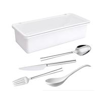 Youding Vassoio per Posate con Coperchio | Vassoio Organizer con scolapiatti | Contenitore per Posate da Cucina, Organizer per cassetto portaposate Trasparente per Posate per la casa