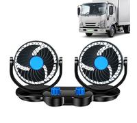 Youding Ventilatore da sedile, ventilatore a due teste, 12 V/24 V, accessorio per barca, campeggio, ATV, cruscotto, semi furgoni, trattori, finestre sul tetto del veicolo