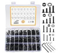 Youery 1225 Pezzi M2 M3 M4 M5 Viti e Dadi e Rondelle Set, Viti e Bulloni e Dadi a Testa a Esagonale Bussola, Viti a Cilindro con Hexagonale Interno con Scatola di Immagazzinaggio