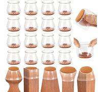 Youery 16 pezzi 25-30mm Gommini per Sedie Rotondi Con feltrini aggiornato ispessito,Coprigambe per sedie,Protezioni per Gambe di Sedie Mobili, Mobili Antiscivolo Proteggere Pavimento (M)