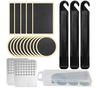 Youery 18 Pack di Pneumatici per Bici Glueless Riparazione di forature Kit Autoadesivo，Leve di Toppa per Pneumatici per Biciclette Strumento di rasatura per camere d'Aria gonfiabili su Strada