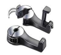 Youery 2 Pezzi Ganci per Seggiolino Auto Posteriore con Supporto per Cellulare, Ganci per Seggiolino Auto con Rotazione 360°, Ganci per Auto con Montaggio su Poggiatesta (Argento)